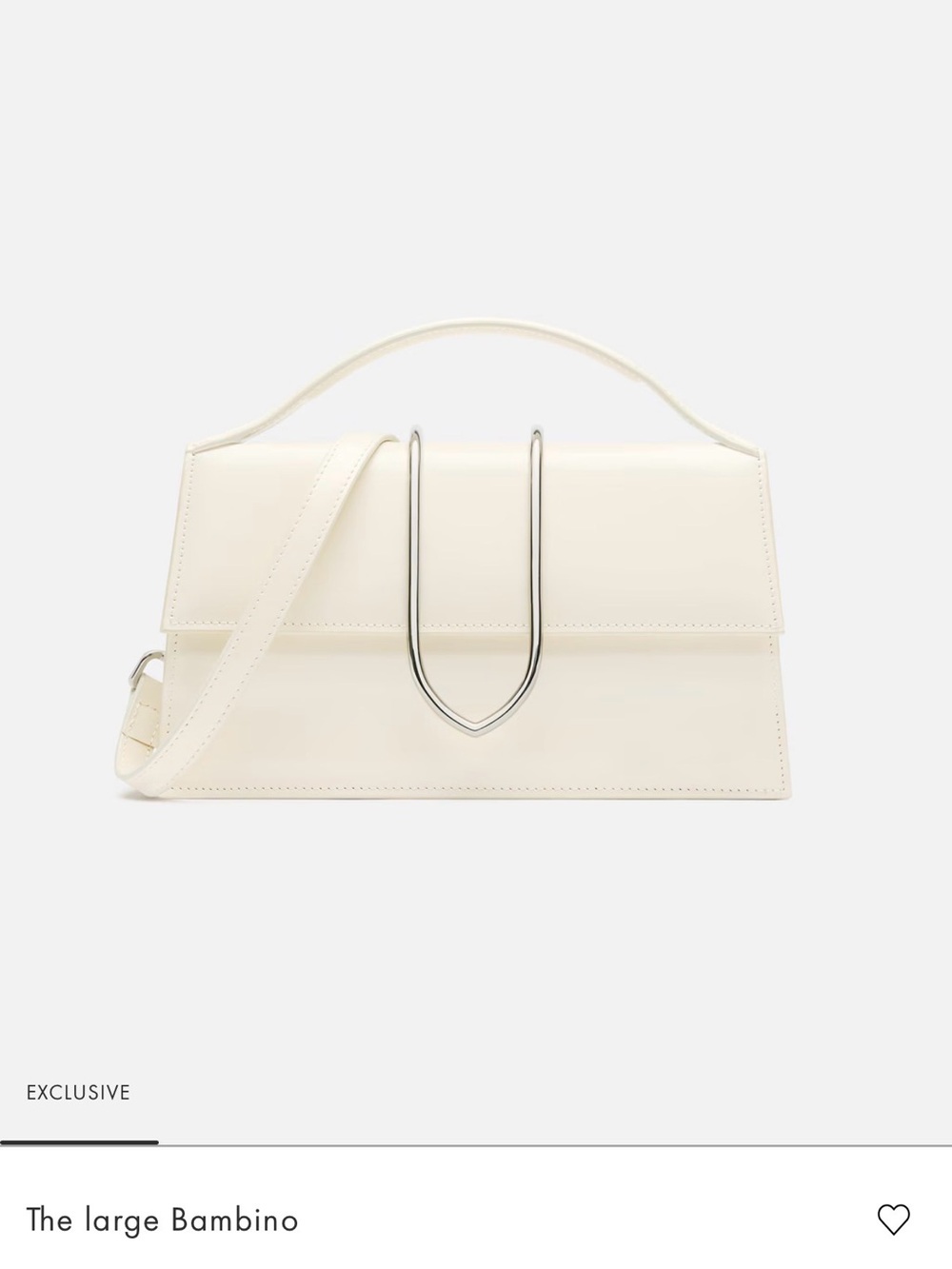 Jacquemus Large Bambino Cream Leather Top-Handle Satchel